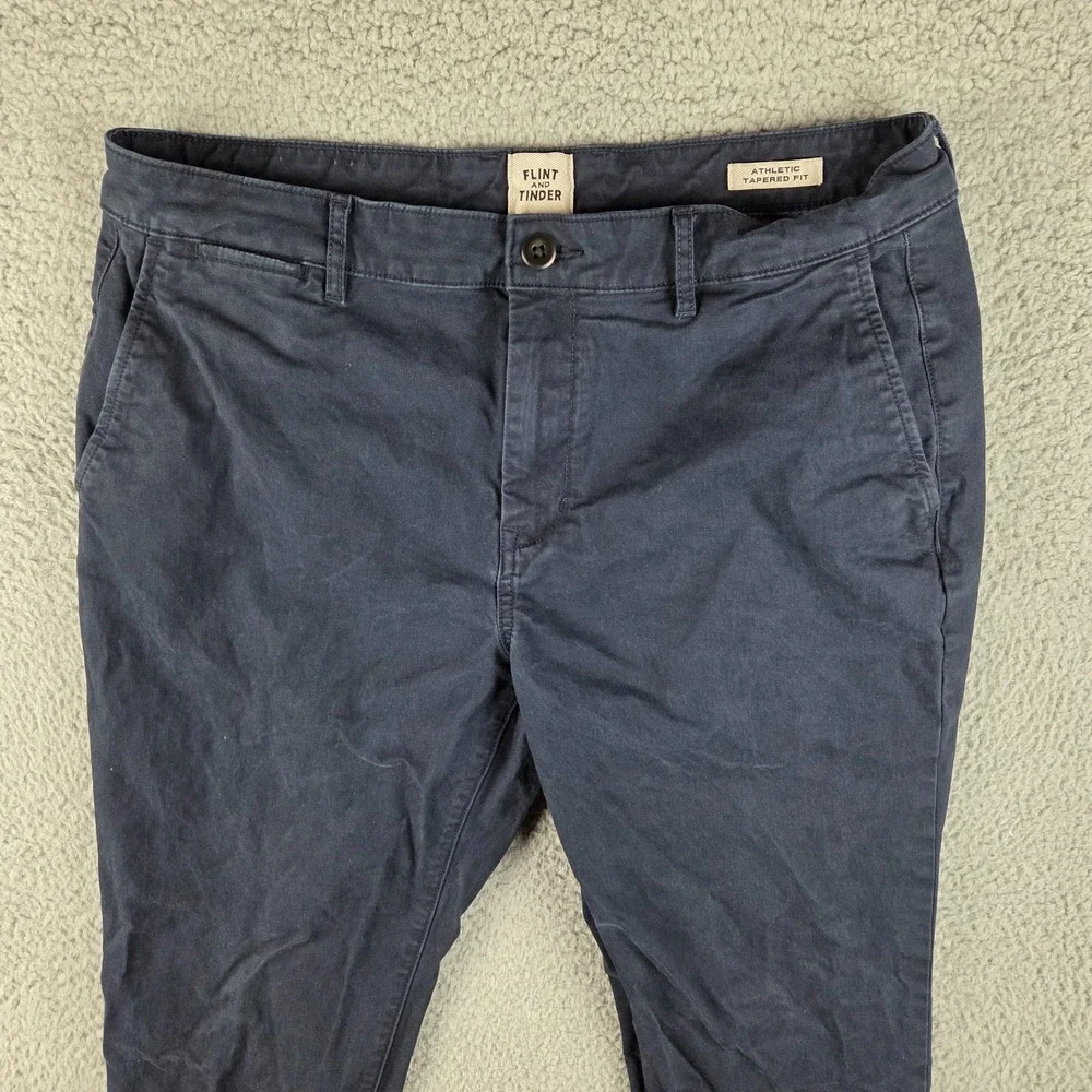 Flint and Tinder Pants Mens‎ 34x30 Blue Athletic Tapered Fit Chino Casual Cotton